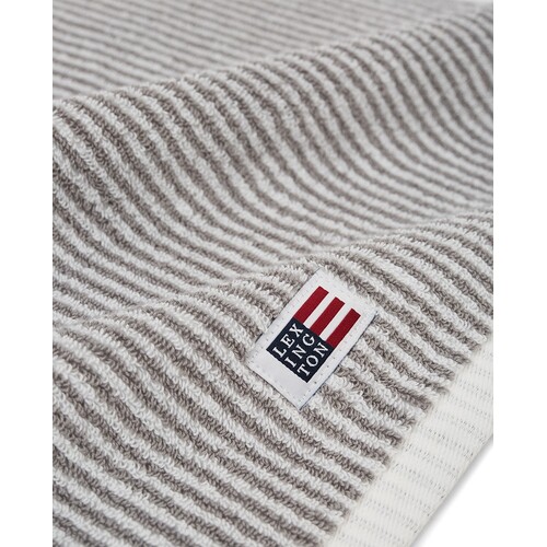 Lexington Large Hand Towel Grey & White Stripe